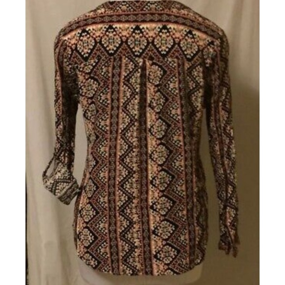 G Collection Large peach & navy blue blouse - Picture 4 of 7